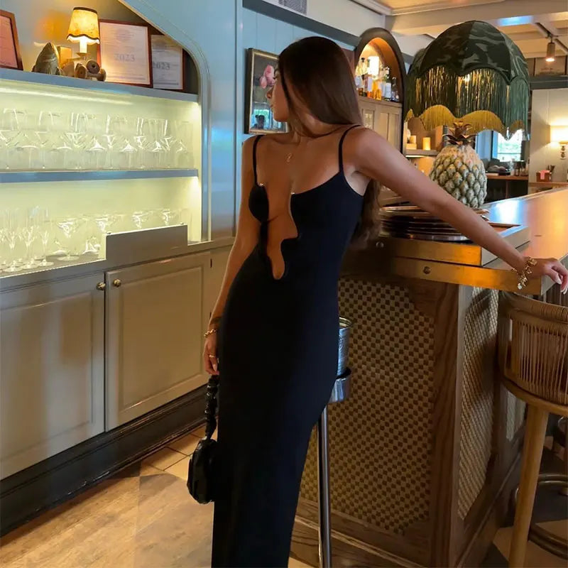 Levoire | Ouvert Robe Maxi À Col V Sans Manches