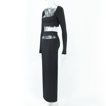 Levoire | Haut À Col Carré Et Jupe Maxi Ensemble