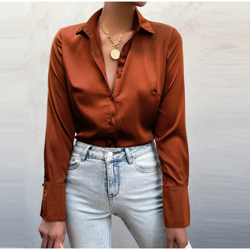 Levoire | Blouse En Satin La Blouse Parfaite Pour Toutes Les Occasions ! Marron