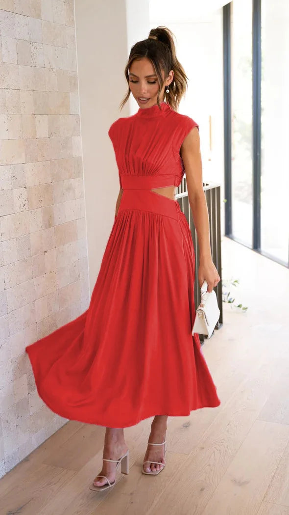 Levoire | Robe Maxi Plissée Pour Femmes Rot