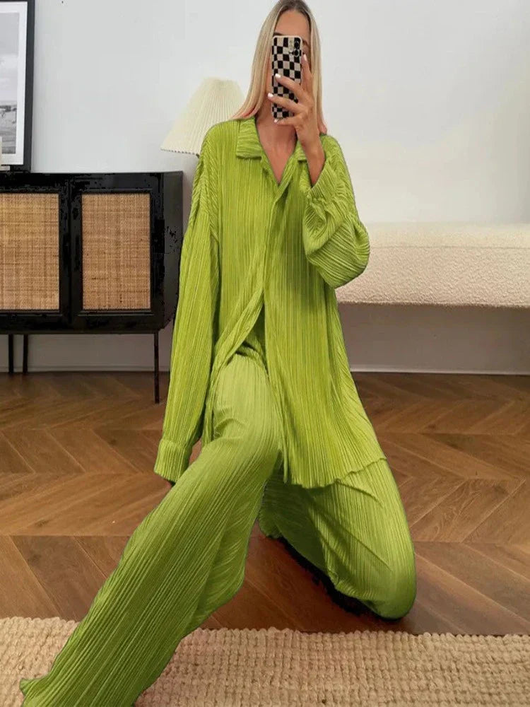 Levoire | Ensemble Décontracté 2 Pièces Pour Femmes Vert Matcha