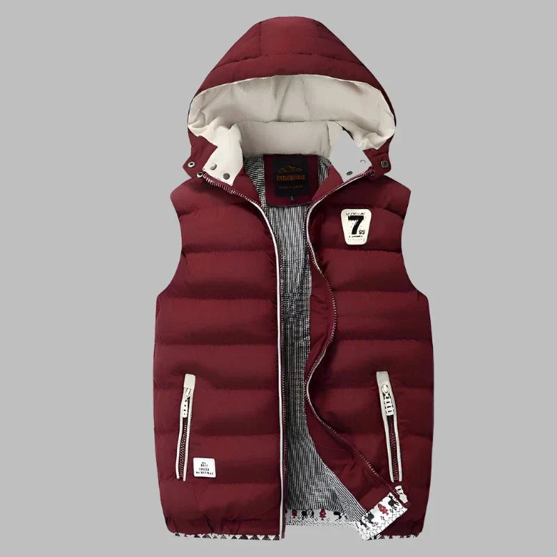 Levoire | Veste Intermédiaire Rembourrée En Gilet Avec Capuche Pour Hommes Rot