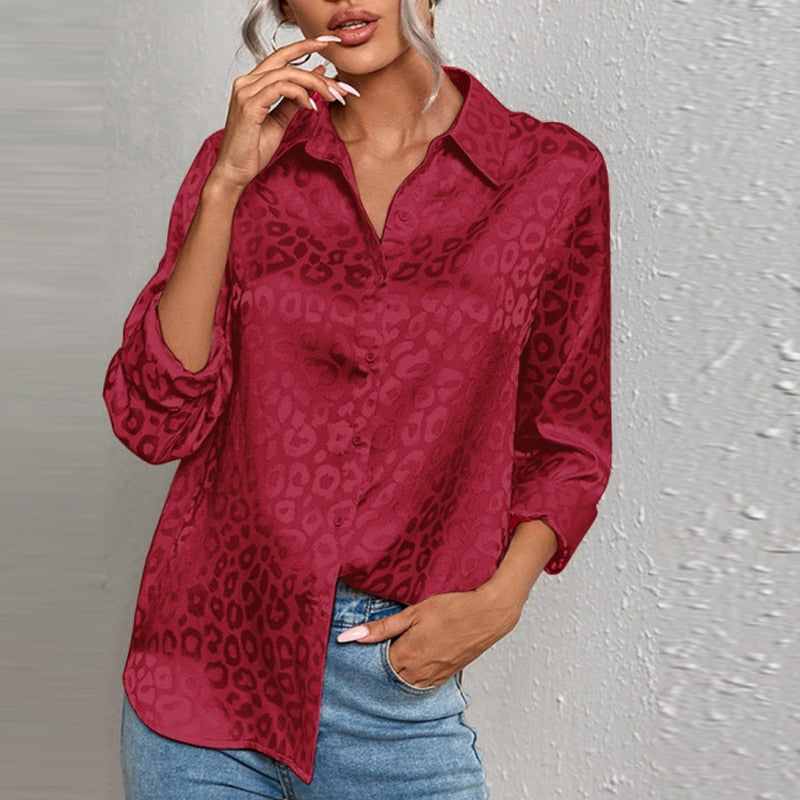 Levoire | Blouse Élégante Pour Femmes Avec Imprimé Luxueux Rot
