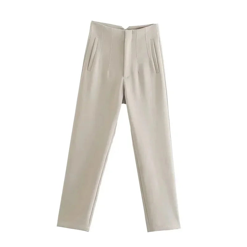 Levoire | Pantalon Formelle Taille Haute Blanc