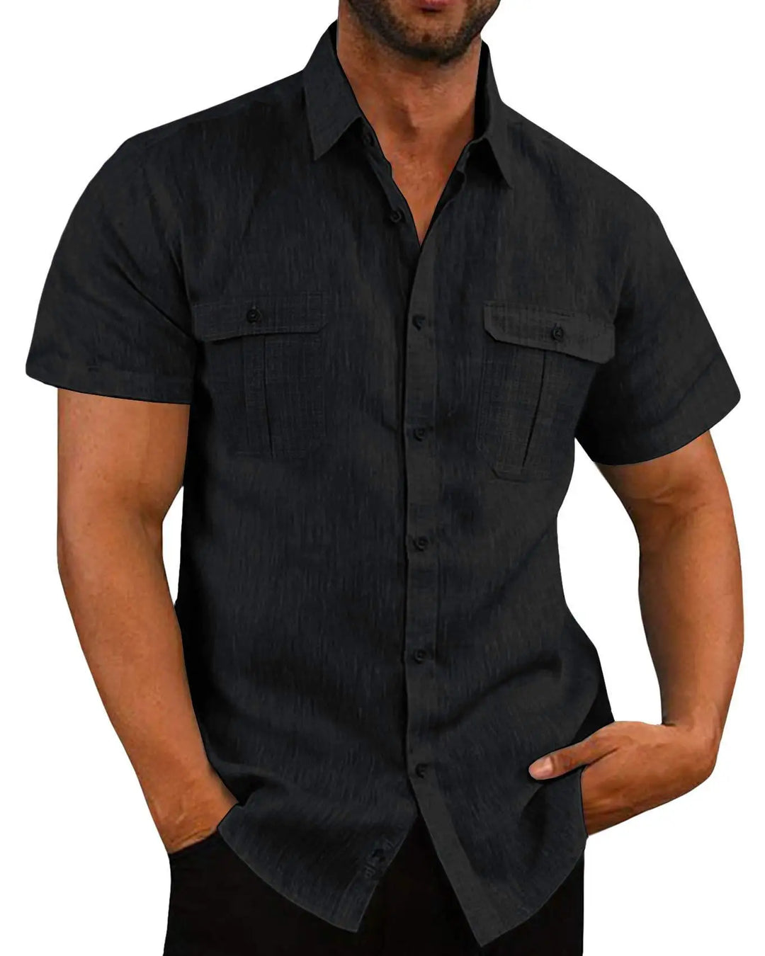 Levoire | Chemise Pour Homme Tendance, Décontractée Et Confortable Noir