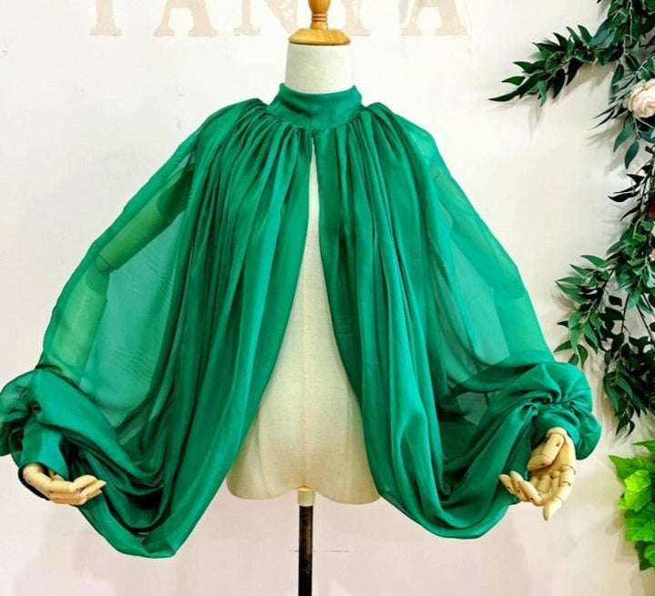 Levoire | Col Montant Avec Boutons Vert Taille unique