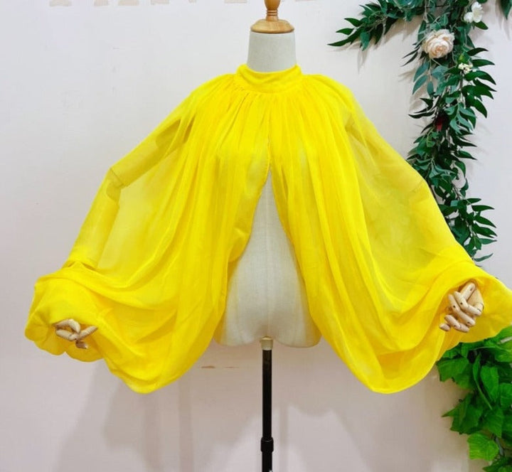 Levoire | Col Montant Avec Boutons Jaune Taille unique