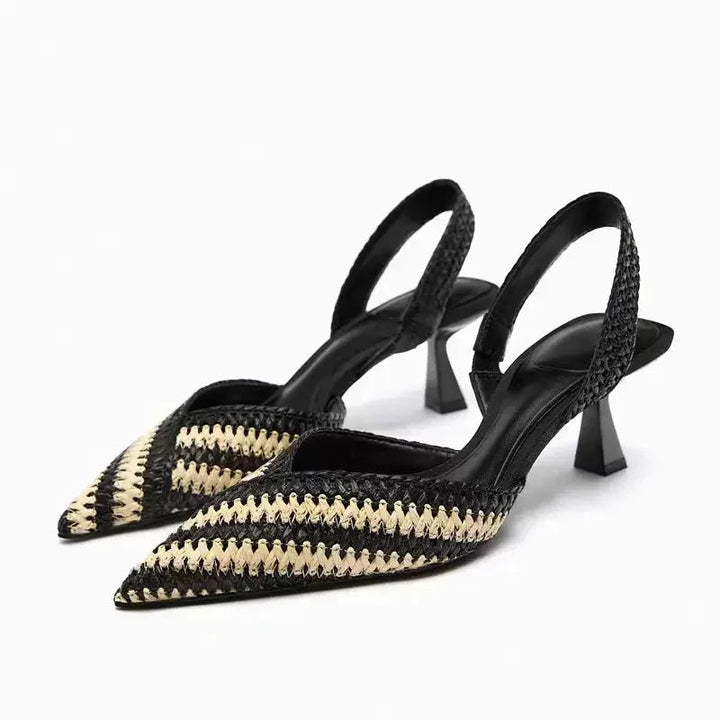 Levoire | Élégant Tressé Chaussures De Bureau Slingback Talons
