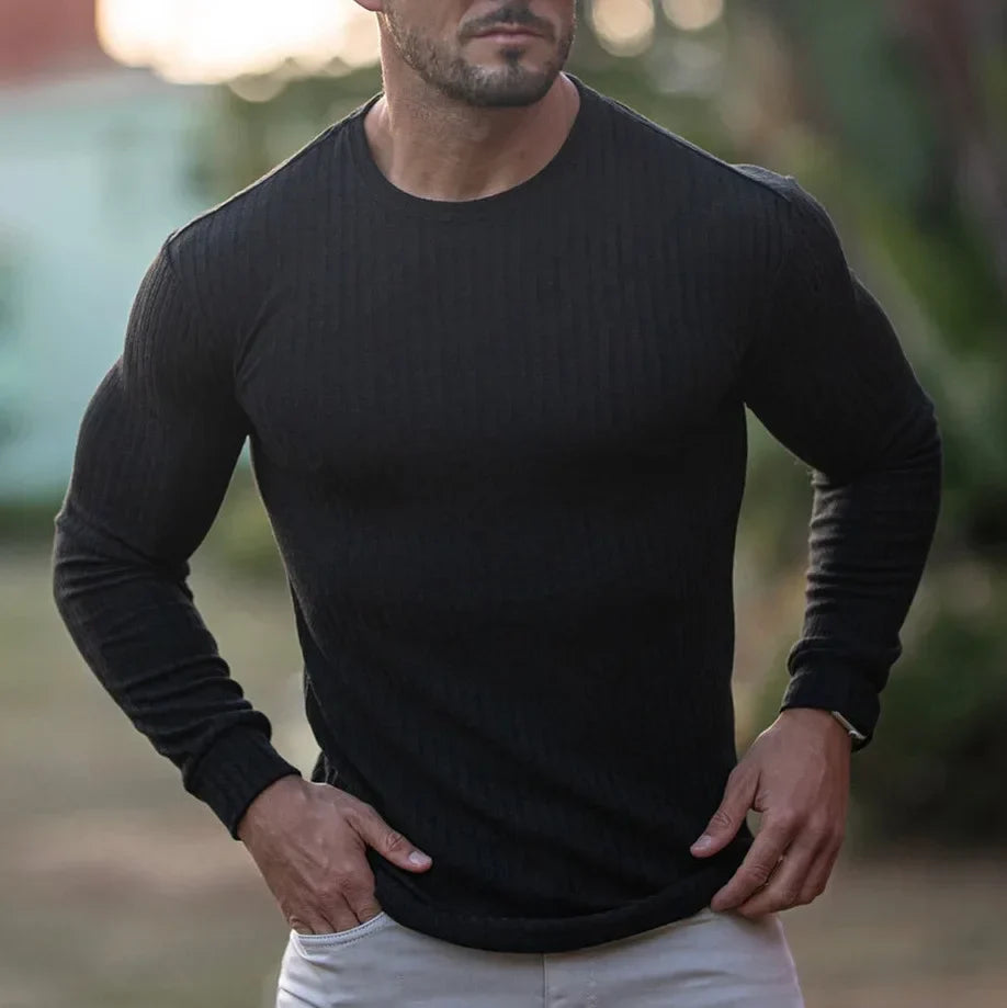 Levoire | Pull En Tricot Ajusté Avec Motif En Torsades Pour Hommes