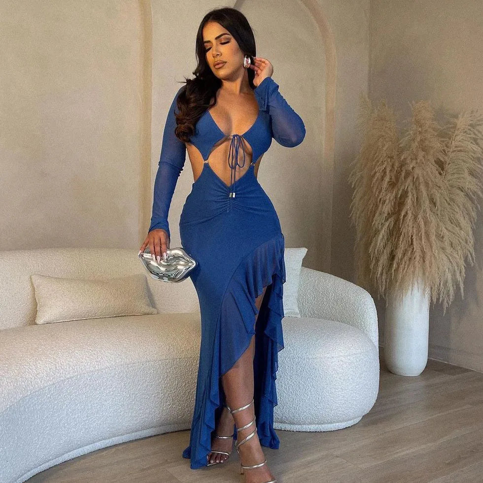 Levoire | Sans Manches Robe Asymétrique Dos Nu Taille Haute