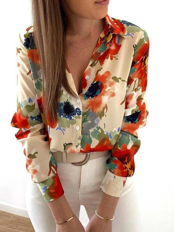 Levoire | Blouse Avec Imprimé Fleuri Pour Femmes Abricot
