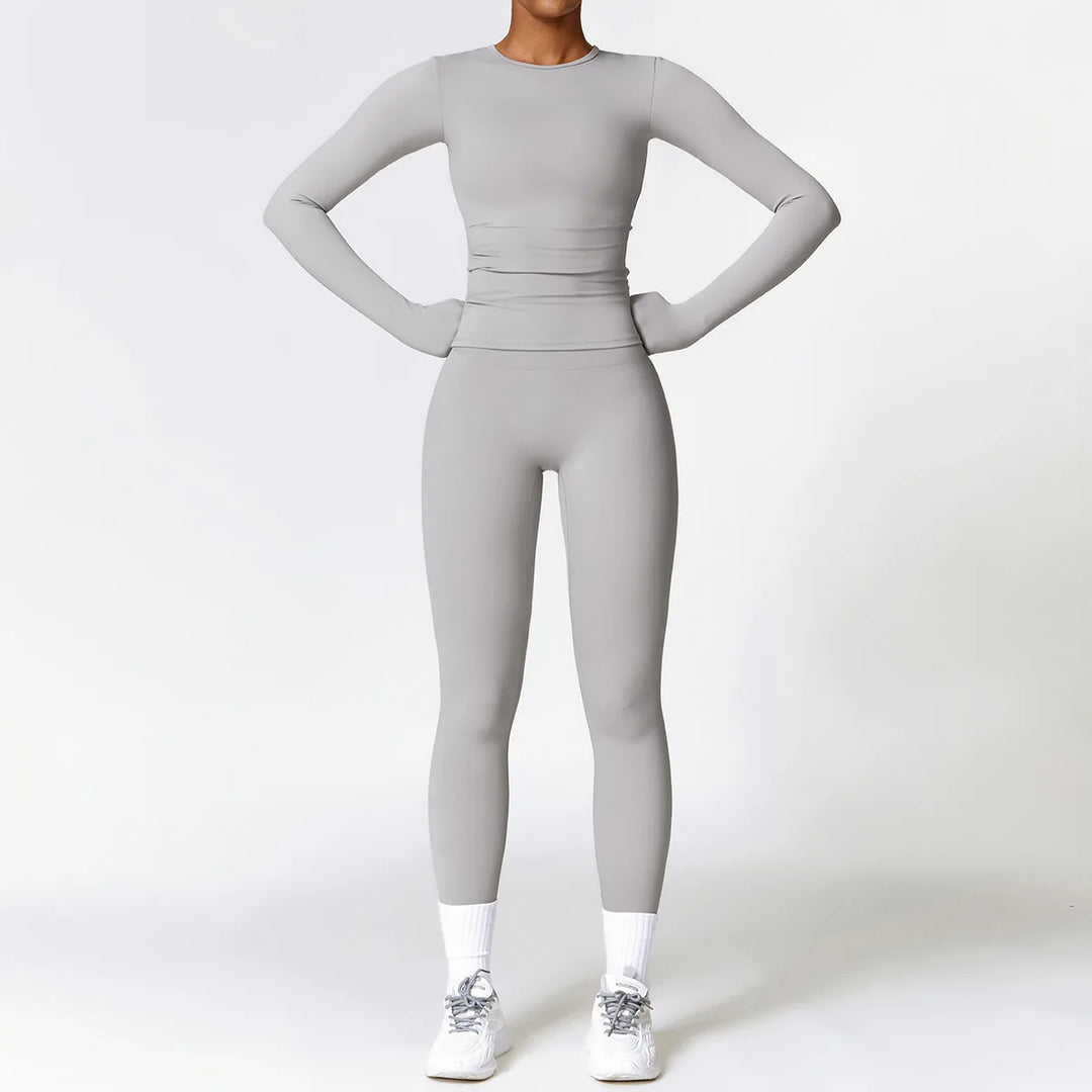 Levoire | Ensemble Homewear Leggings Et Haut À Manches Longues Gris