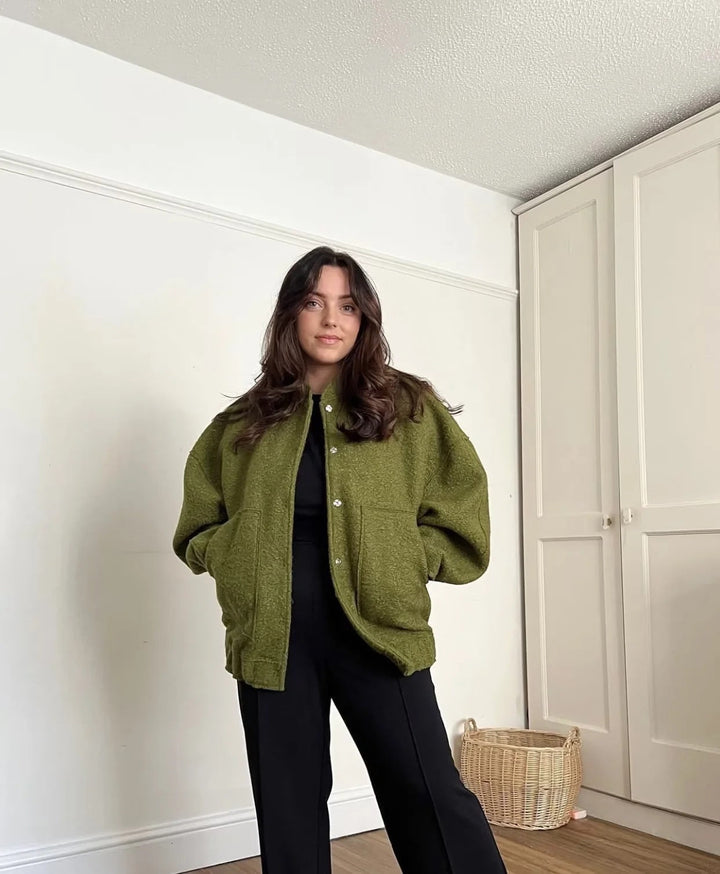Levoire | Grande Veste En Laine Avec Encolure Ronde Et Bouton