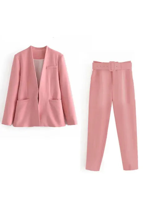 Levoire | Classique Blazer Et Pantalons Rosa
