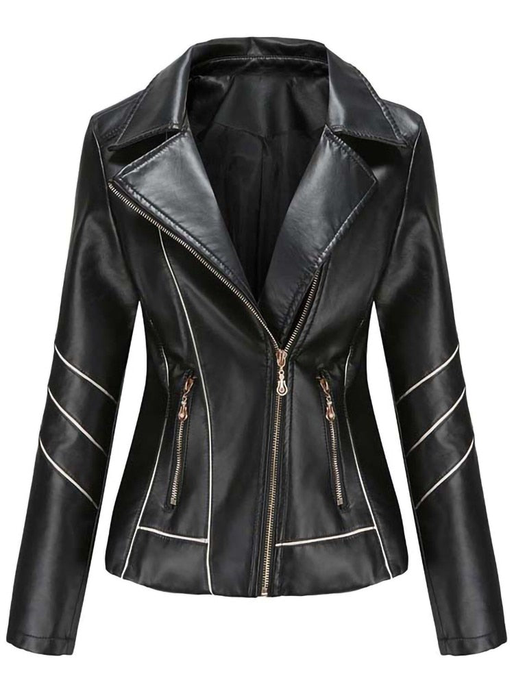 Levoire | Veste En Simili Cuir Élégante Pour Femmes Noir