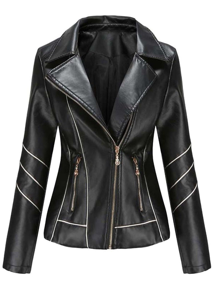 Levoire | Veste En Simili Cuir Élégante Pour Femmes Noir