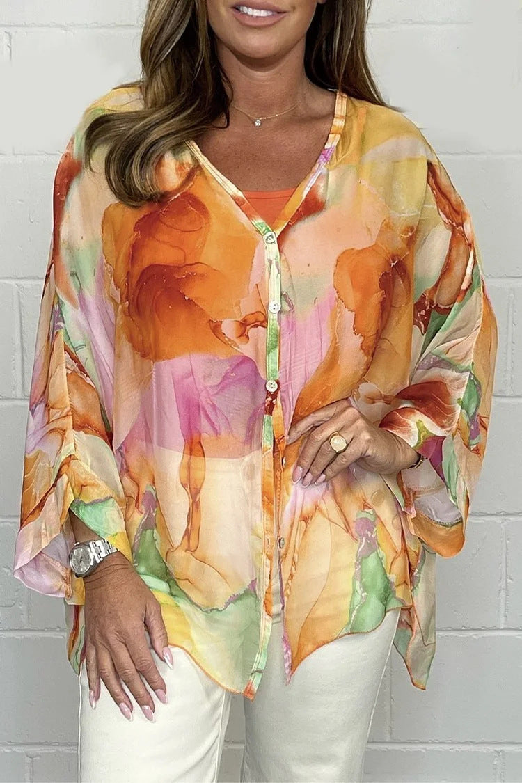 Levoire | Élégante Blouse Colorée Pêche