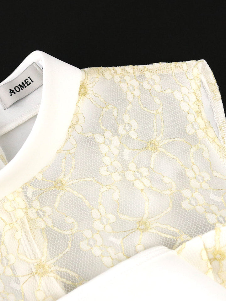 Levoire | Off-Shoulder Épaules-Lace Resirkulert Midi Robes