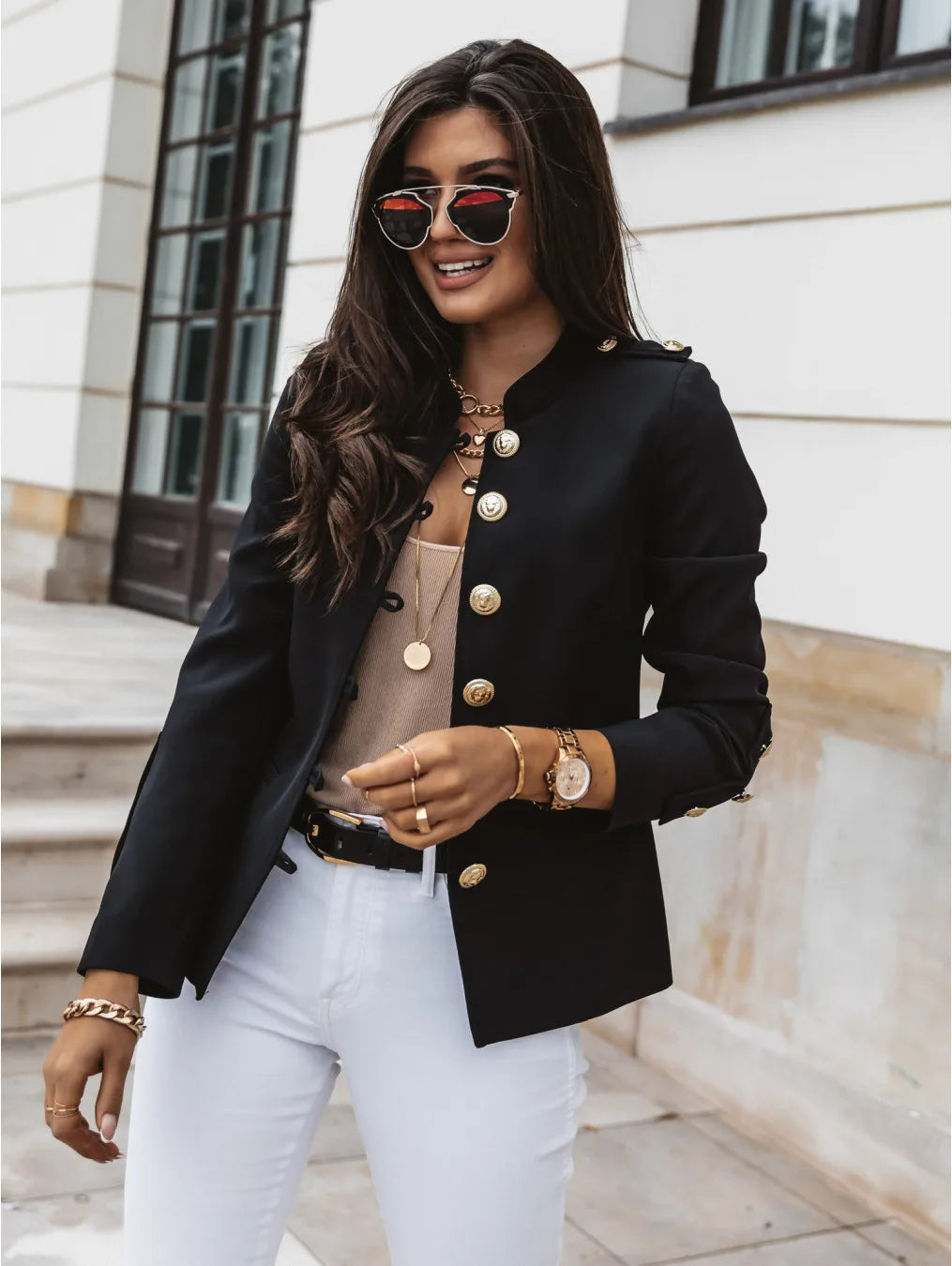 Levoire | Veste À Boutons Élégante Noir (Presque épuisé)