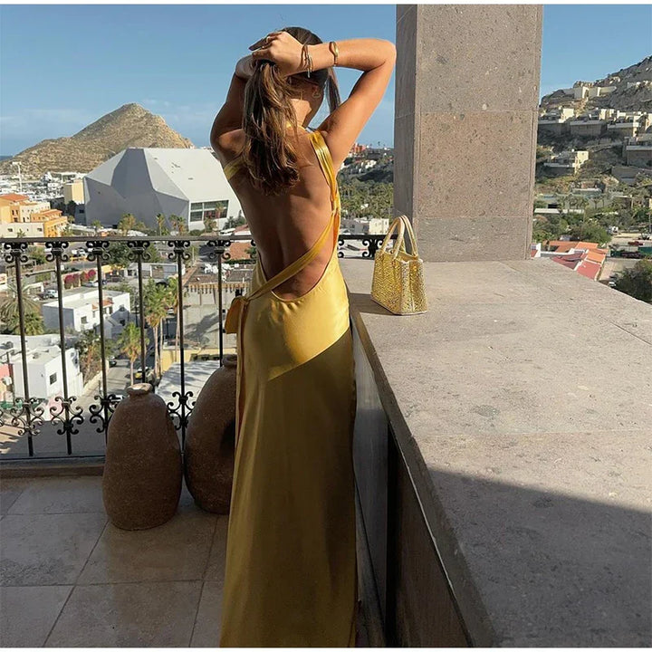 Levoire | Robe Maxi Sans Manches Jaune