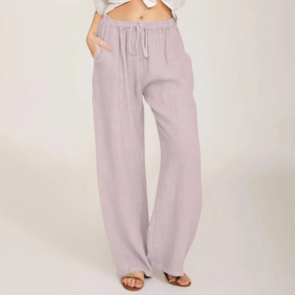 Levoire | Pantalon En Coton Et Lin Respirant Pour Femmes Lilas clair