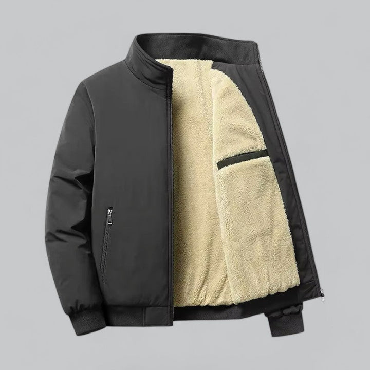 Levoire | Veste Longue Viscose Doublée Chaude À Glissière Noir