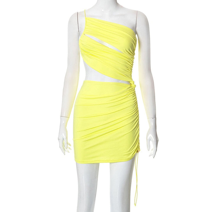 Levoire | Robe Mini À Dos Creux Jaune