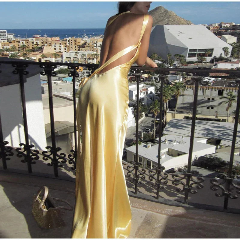 Levoire | Robe Maxi Sans Manches Jaune