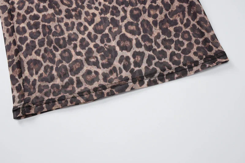 Levoire | Robe De Fête En Mesh Léopard