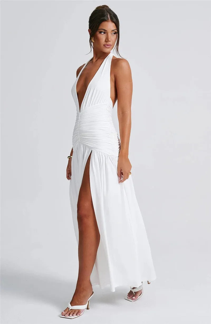 Levoire | Dos Nu Noyé V-Cuisse Haute Fente Maxi Robes