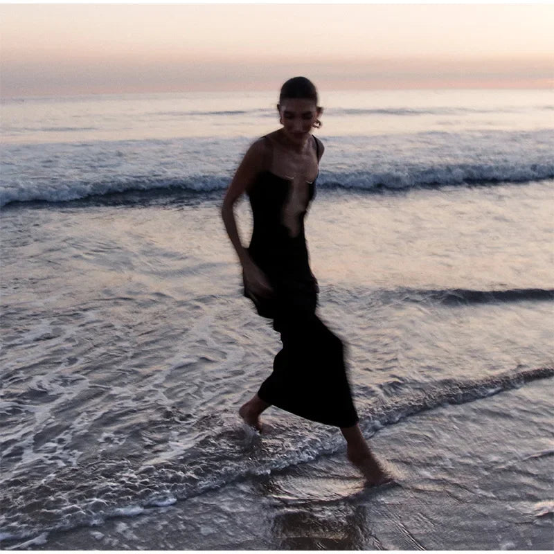 Levoire | Ouvert Robe Maxi À Col V Sans Manches