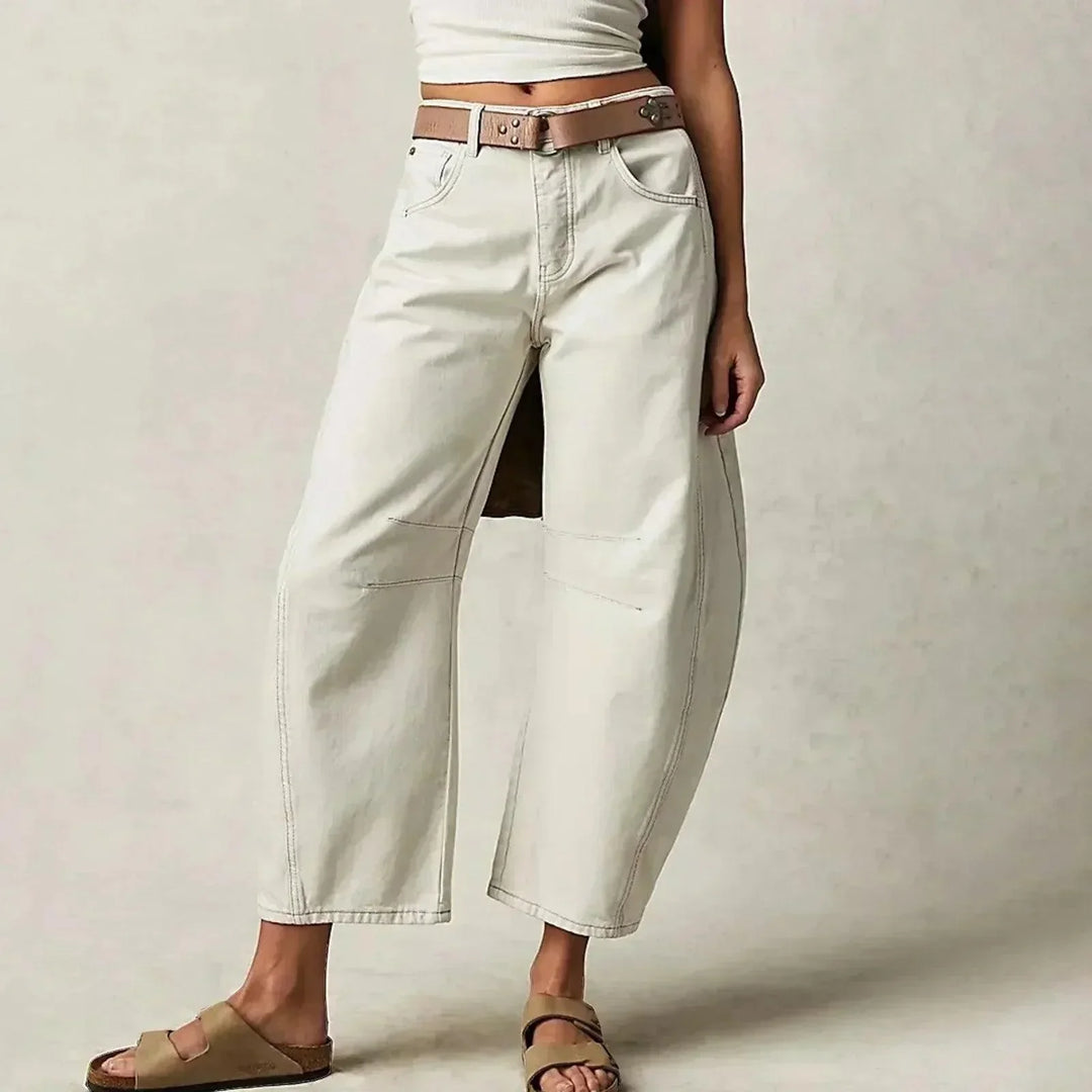 Levoire | Jeans Taille Haute En Denim Pour Femmes Blanc