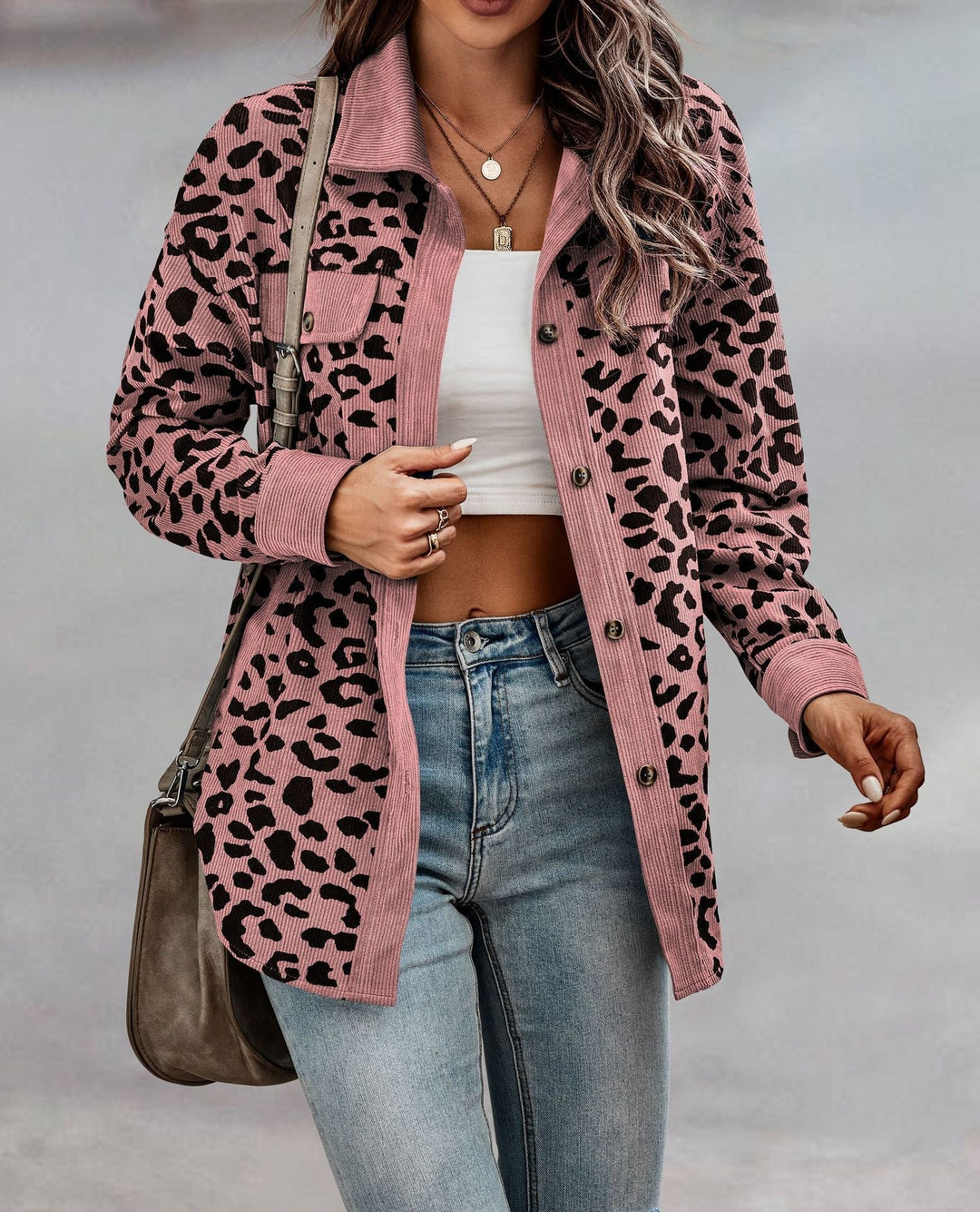 Levoire | Veste Confortable Grande Taille Avec Motif Léopard Rosa