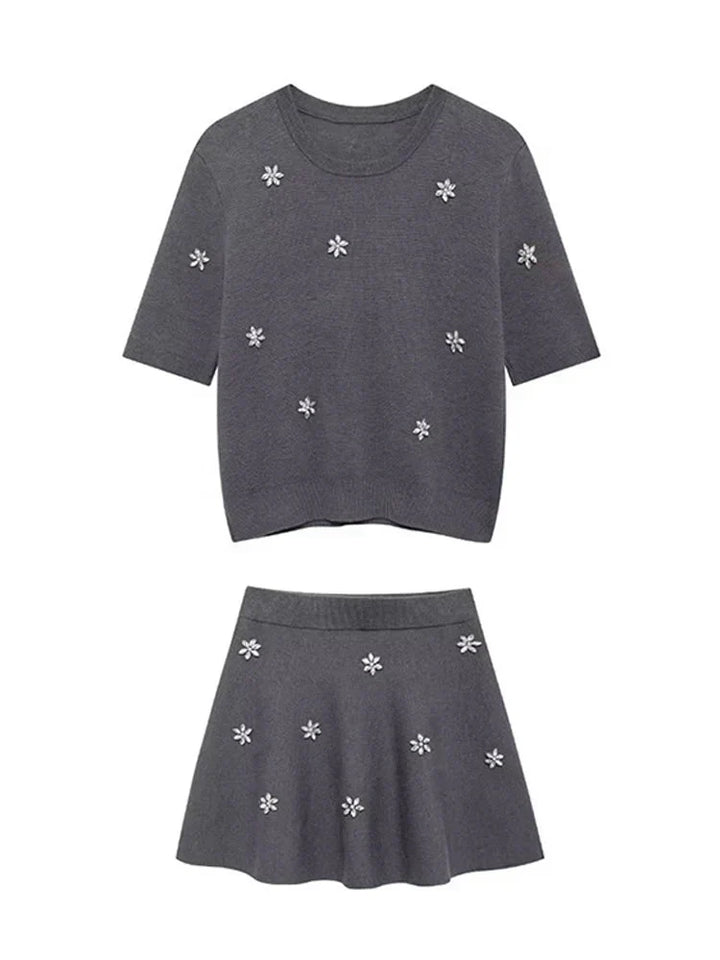 Levoire | Robe Courte Avec Tricot Et Strass