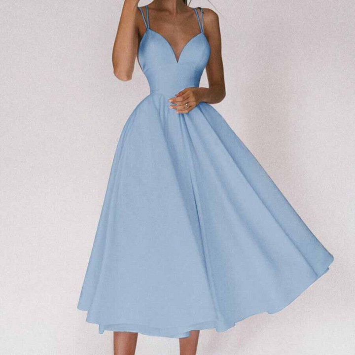Levoire | Robe D'Été Pour Femmes Décontractée Lumineuse Robe Bleu