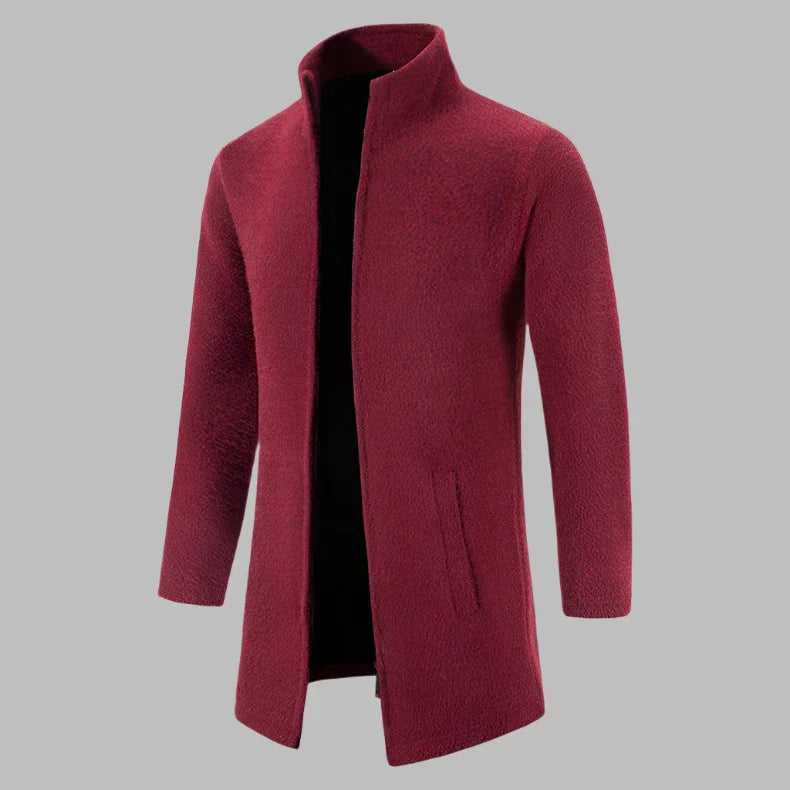Levoire | Pull En Polaire Long Confortable Avec Zip Pour Hommes Rot