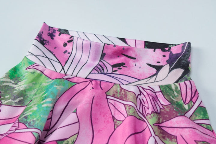 Levoire | Robe Midi Bodycon Imprimée À Fleurs À Manches Longues