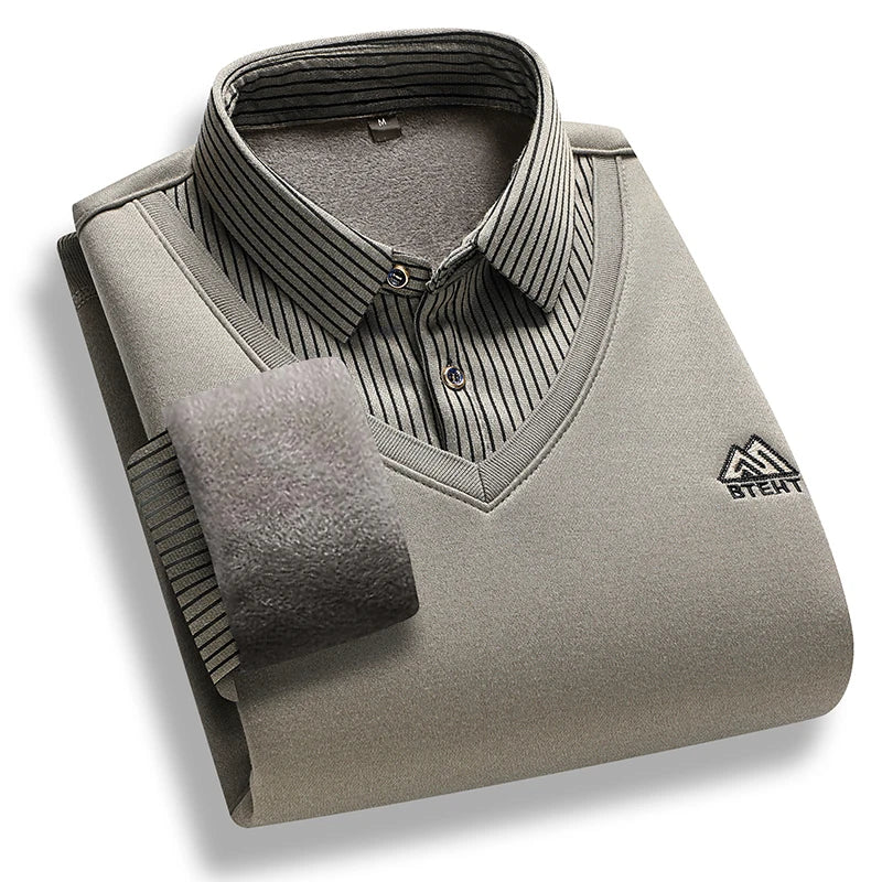 Levoire | Pull Polaire Homme Col Polo Beige