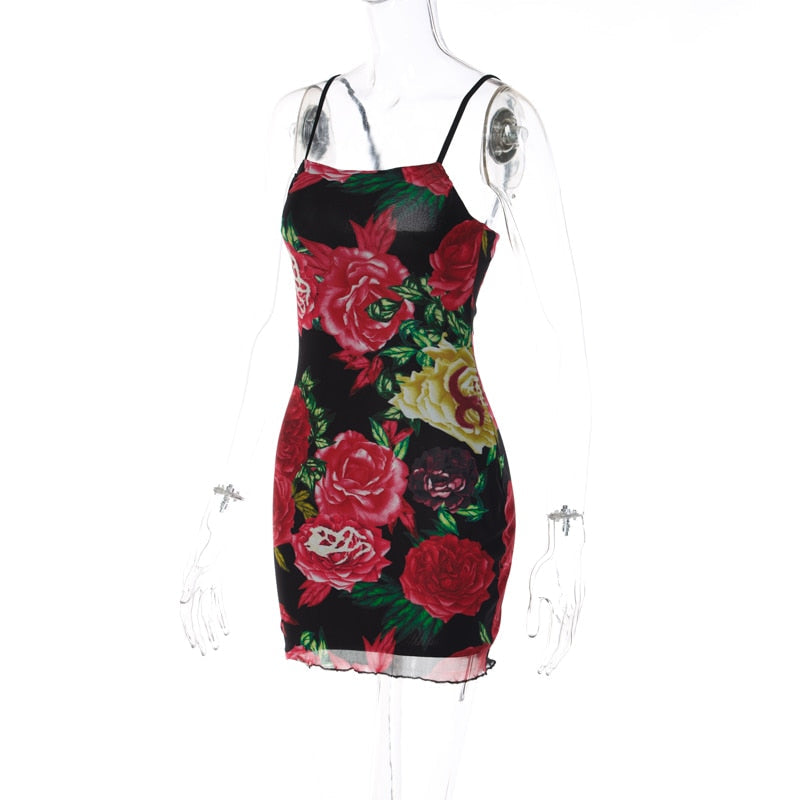 Levoire | Flora Mesh Robe Mini Bodycon
