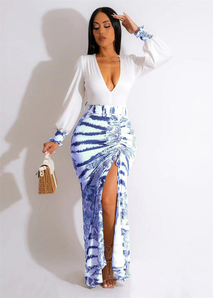 Levoire | Robe Maxi Dyp V-Glad Zebra