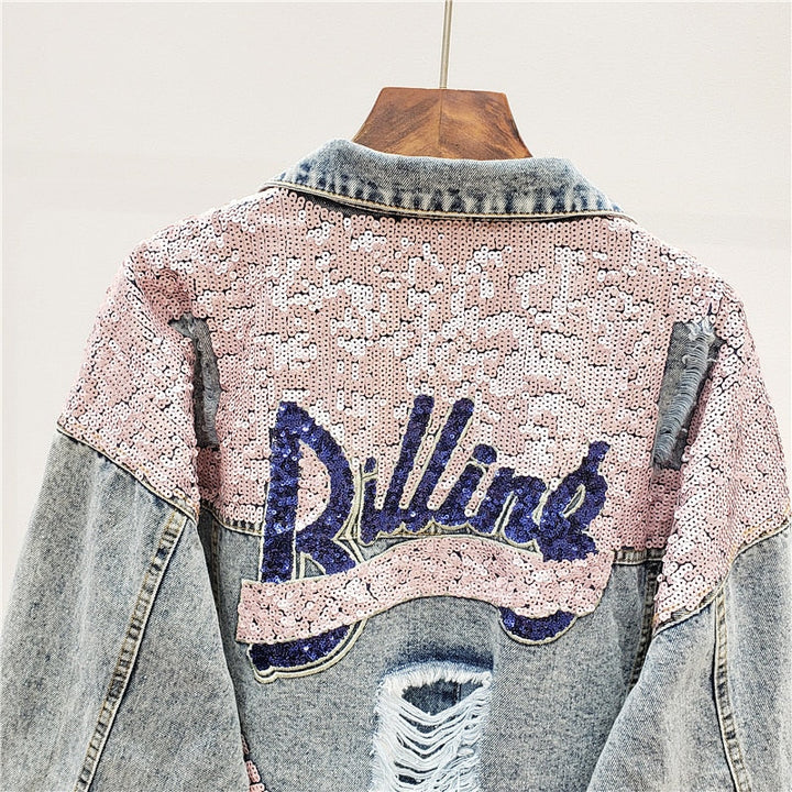 Levoire | Veste En Jean Avec Paillettes