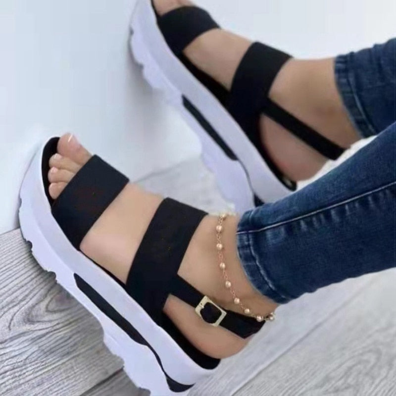 Levoire | Sandales Confortables Pour Femmes Avec Talon Noir