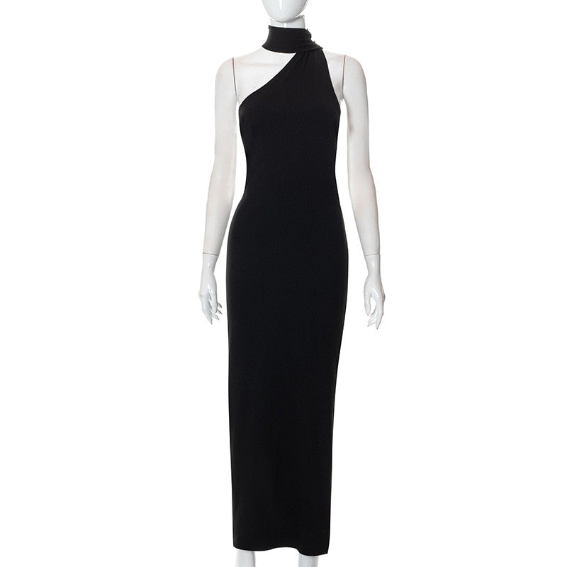 Levoire | Noir Fils Perle Jupe Longue Robe