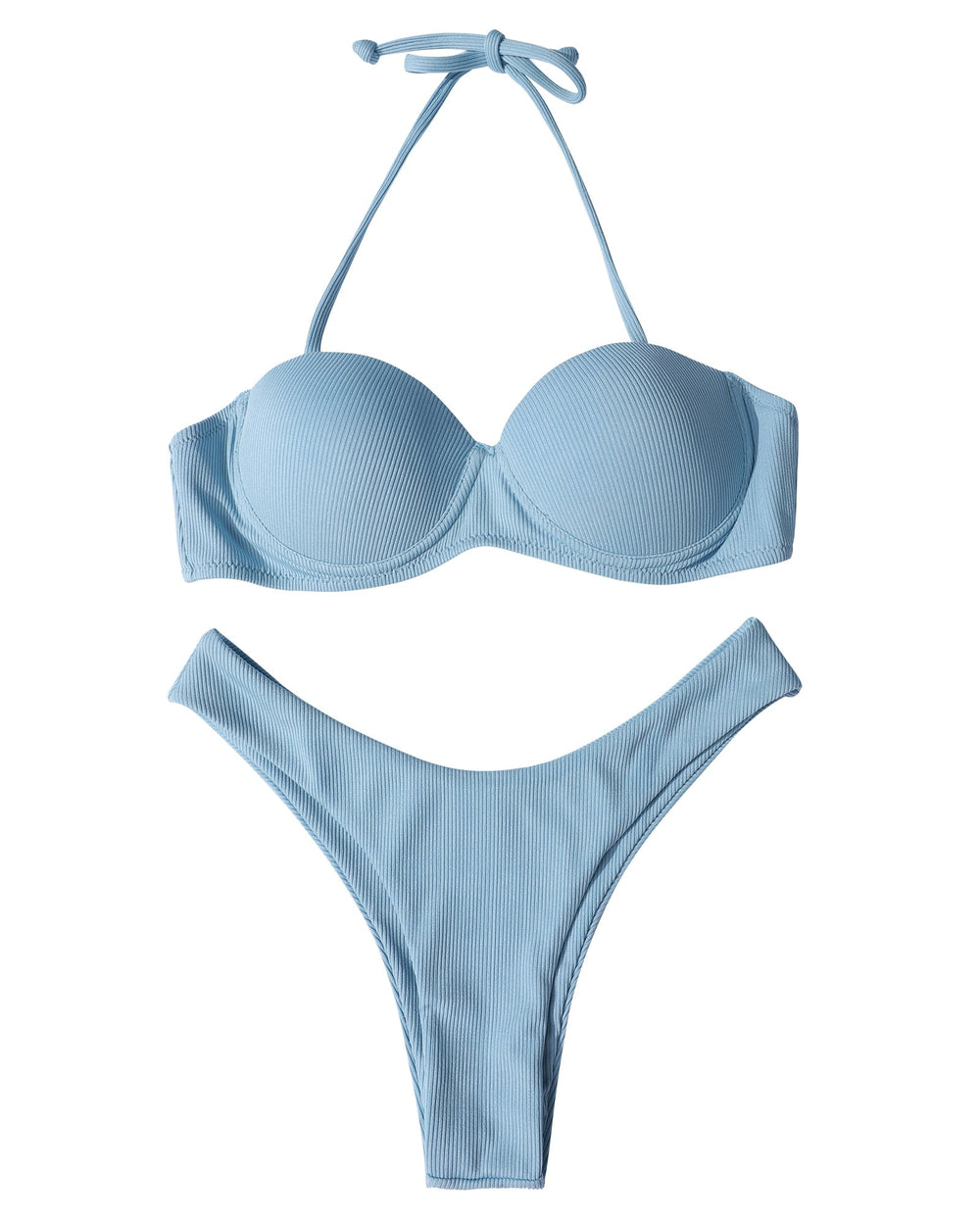 Levoire | Deux Pièces Maillot De Bain Avec Des Jambes Hautes Bleu