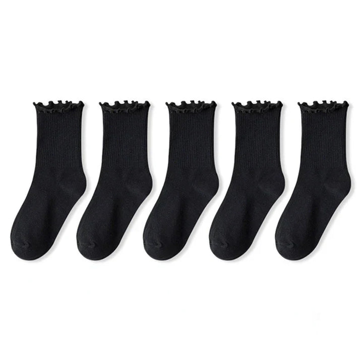 Levoire | De 5 Chaussettes Volantées Femme Confort Et Respirabilité Noir 5 paires EUR 35-39