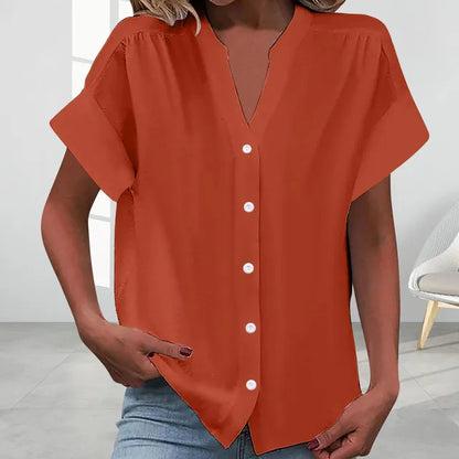 Levoire | Rento V-Cut Top À Col En V À Manches Courtes Rot