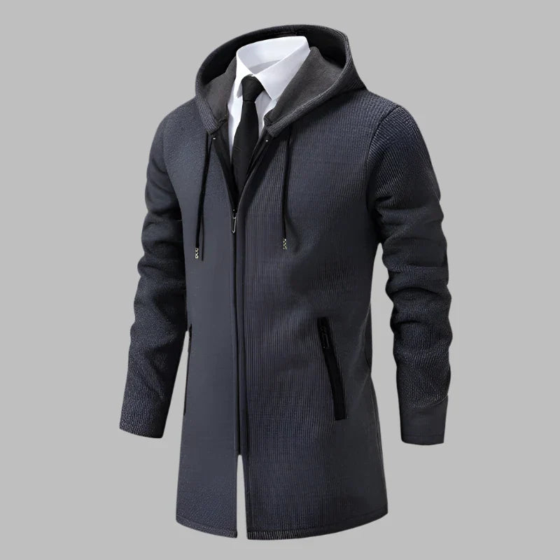 Levoire | Sweat À Capuche Pour Hommes Plus Long Et Plus Robuste Avec Fermeture Éclair Gris