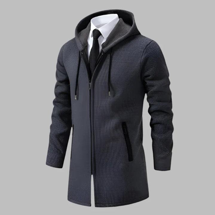 Levoire | Sweat À Capuche Pour Hommes Plus Long Et Plus Robuste Avec Fermeture Éclair Gris