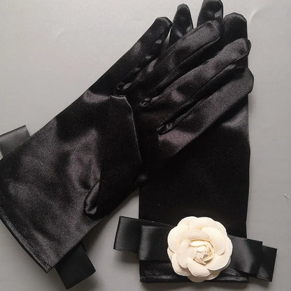 Levoire | Gants En Satin Noir Vintage Hepburn Pour Un Style Classique