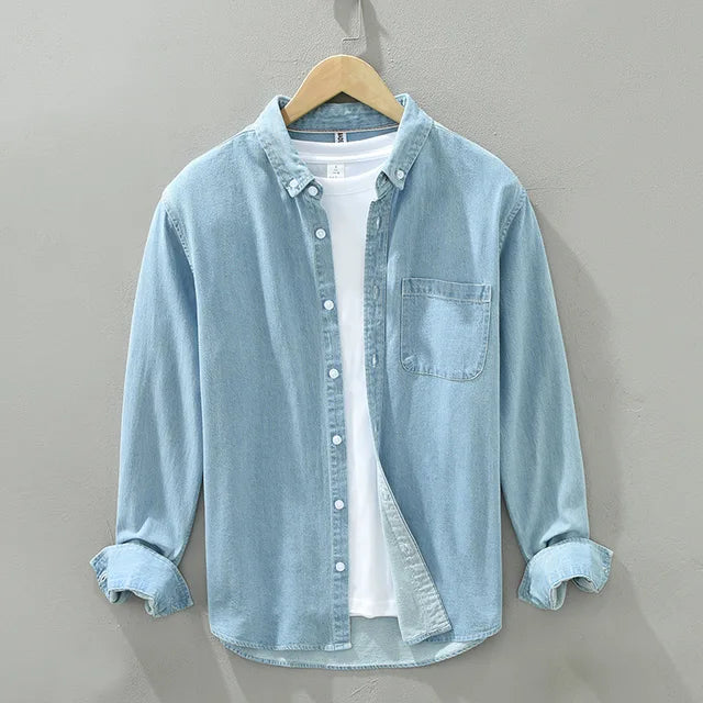 Levoire | Chemise En Denim Intemporel Hommes Bleu